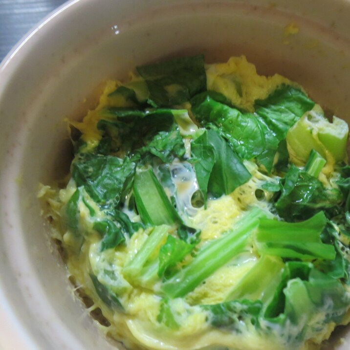 小松菜と釜揚げしらすの簡単卵焼き
